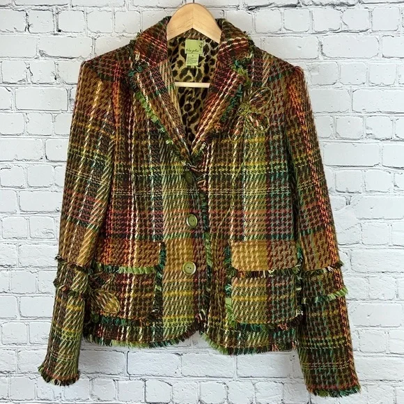 TRÈS JOLIE Tweed Jacket, Wool Blend, Size 8 - Picture 2 of 6